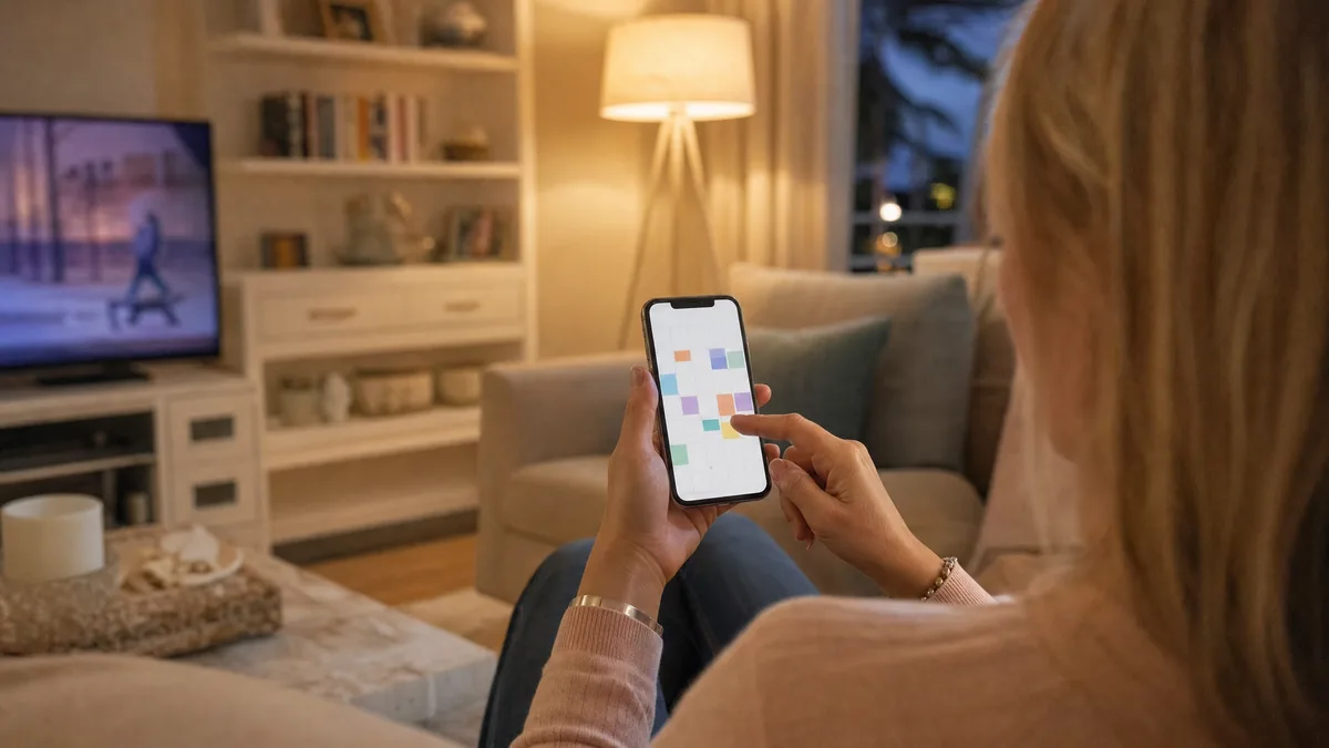 A homeowner booking a service appointment from their phone in the evening