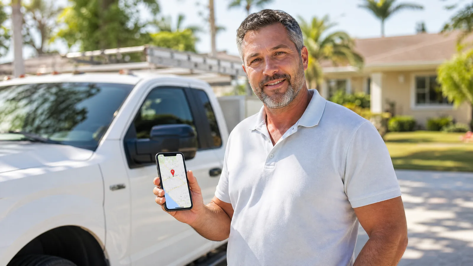 Google Business Profile optimization shown on a phone for a local service business